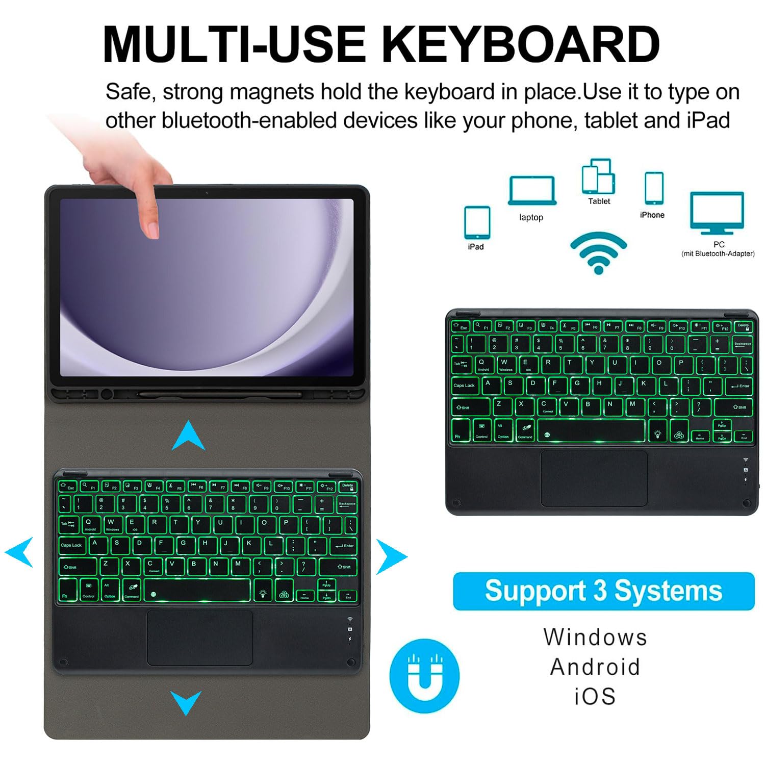 Amazon.com: EHLCYS Touchpad Keyboard Case for Xiaomi Pad 6S Pro