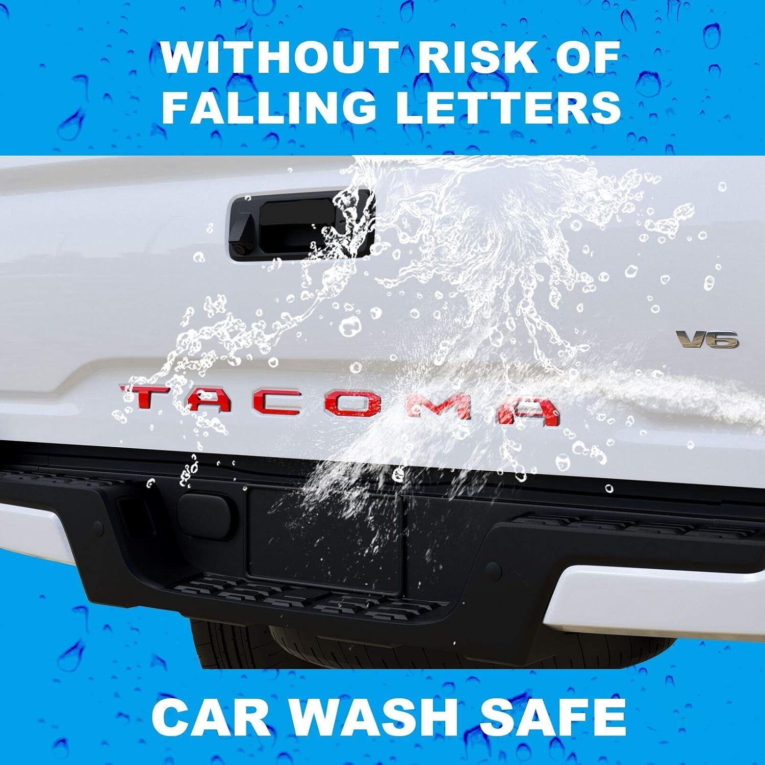 Miloder Tac Accessories Tailgate Letters for Auto Safety Tailgate Adhesive Backing Insert Letters Compatible with Tac 2016-2022 3D Raised Rear Emblem Decals with Seccotine (3D-T-Red)