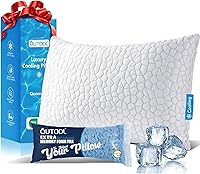 Vista 11 de QUTOOL - Lujosa almohada hipoalergénica, espuma viscoelástica, gel triturado, sistema enfriado, relleno regulable, funda de bambú extraíble