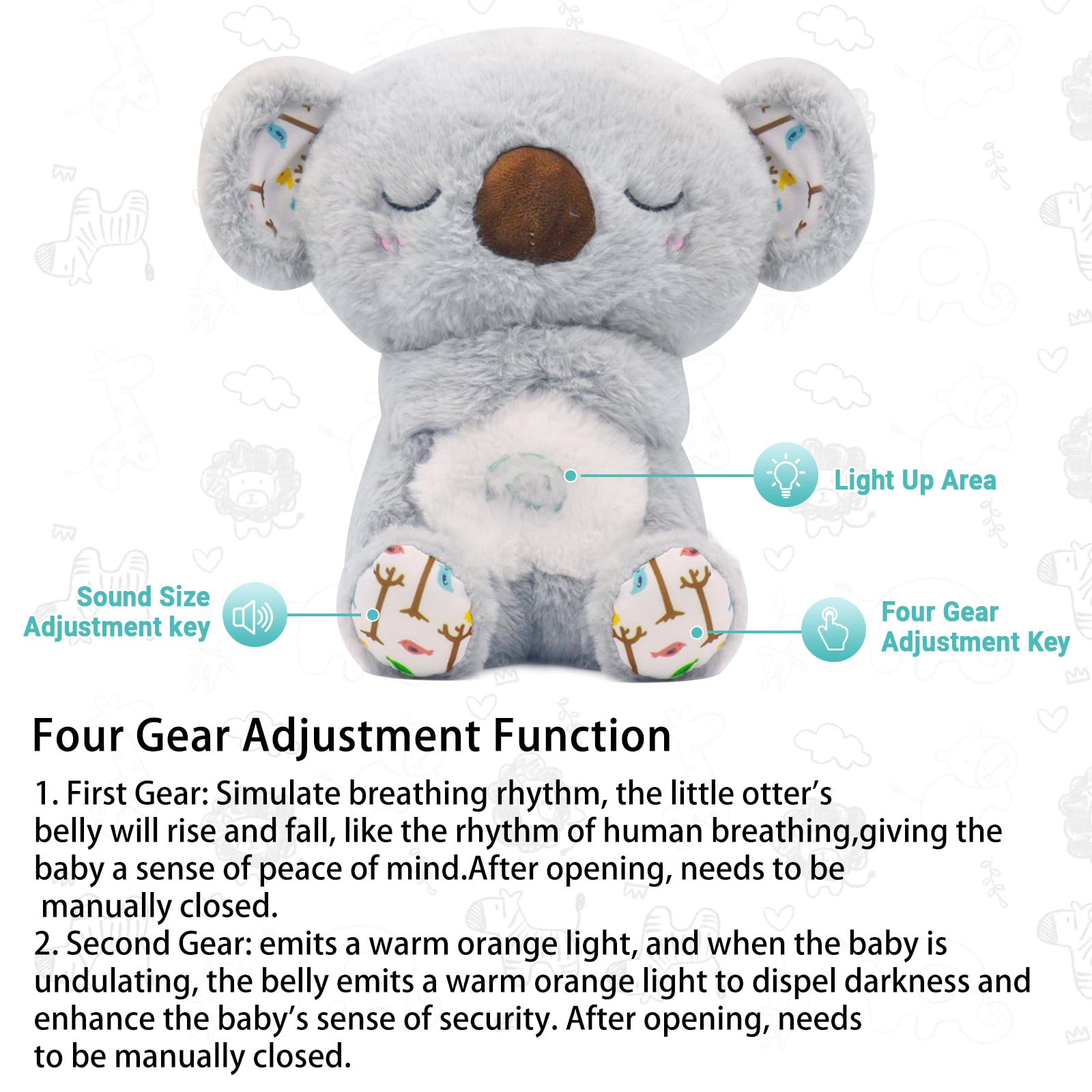 rytopt Anxiety Relief Koala, No Breathing Movement in Its Abdomen, Breathing Stuffed Animal - Image 3
