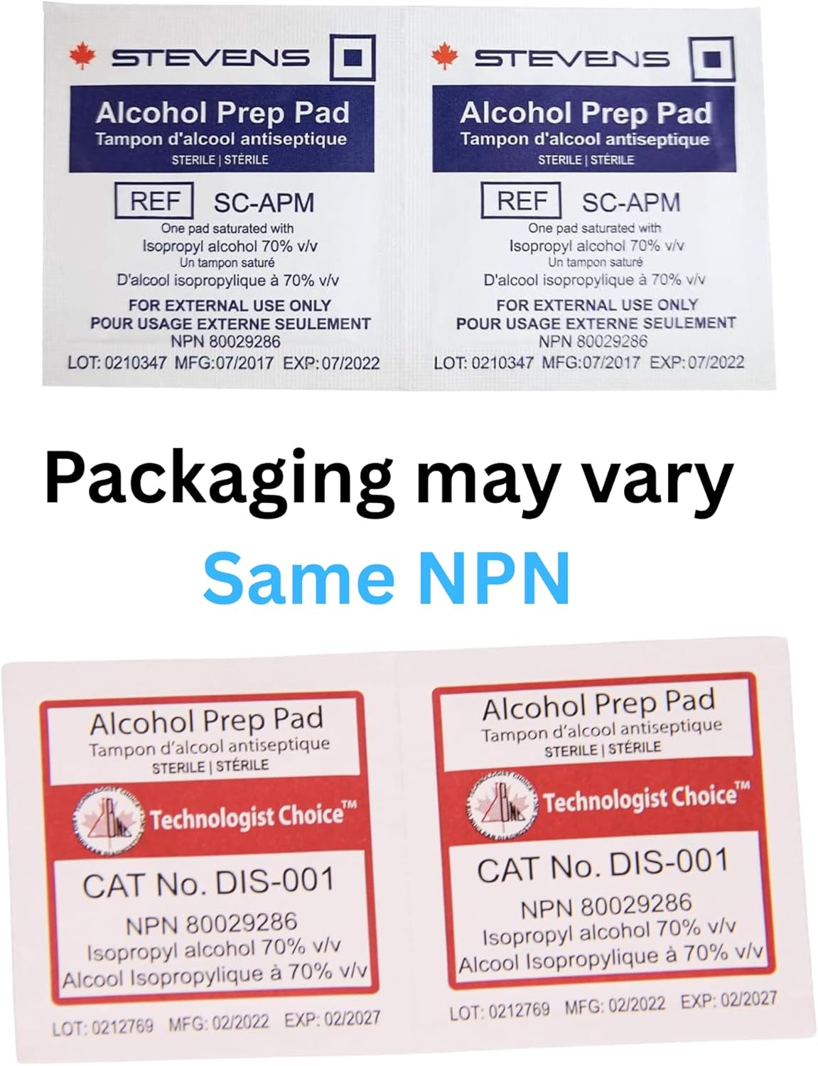 BARONAGE Alcohol Prep Pad by STEVENS | Sterile Wipes | Medium Size | 2-Ply Cotton 70% Isopropyl Individually Wrapped (200 Pads), 1 Count (Pack of 1)