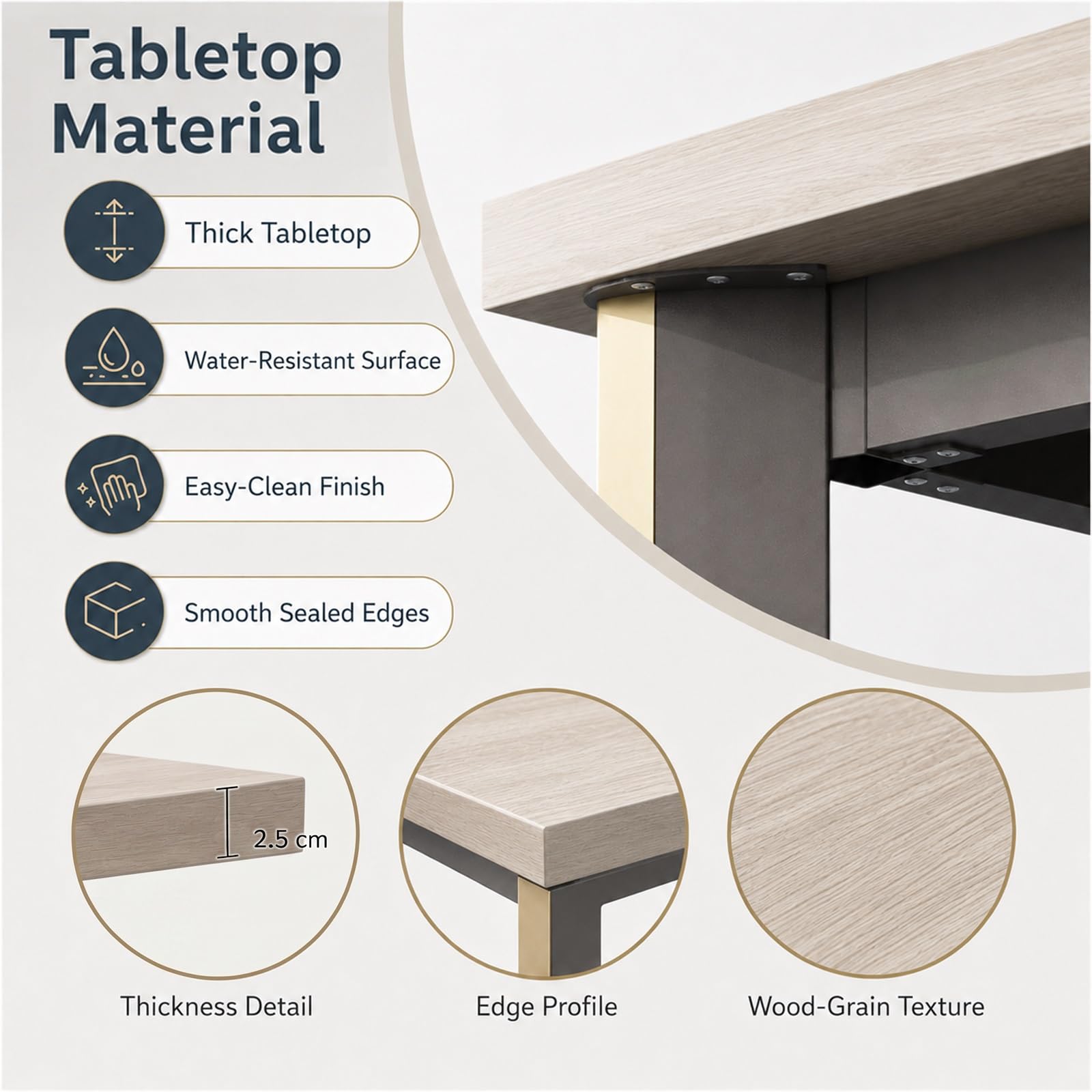 Mesa despacho con Gestión de Cables y Mueble Central, Predisposición para Enchufe, messa de conferencias moderna, mesa escritorio grande, conference table, Sillas no Incluidas(280*120*75cm)