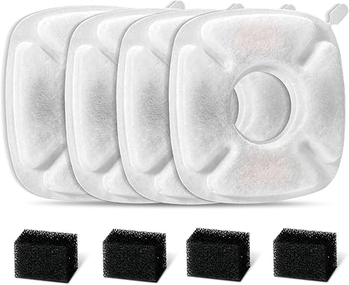 8 filtros de repuesto para fuente de gato Veken para fuente automática de mascotas de 95 onzas2.8 L y dispensador de agua de acero inoxidable para