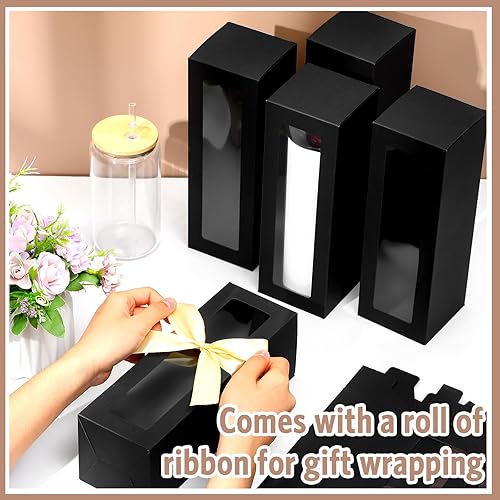 Miniatura 4 de PerKoop Cajas de regalo para vasos de sublimación, 36 piezas con cinta, temática navideña, se adapta a vasos de 12/20/30 onzas, envoltura de regalos