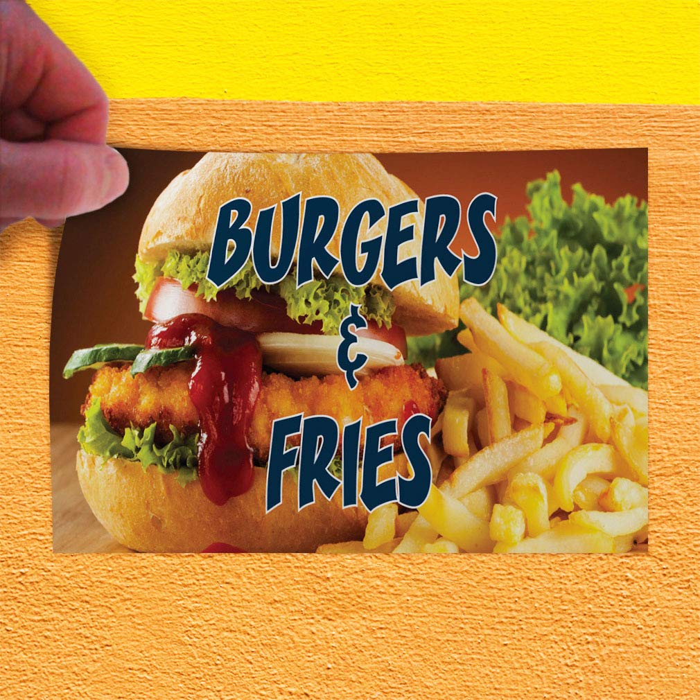Decal Sticker Burgers & Fries #2 Restaurant & Food Grilled Outdoor Store Sign 8"