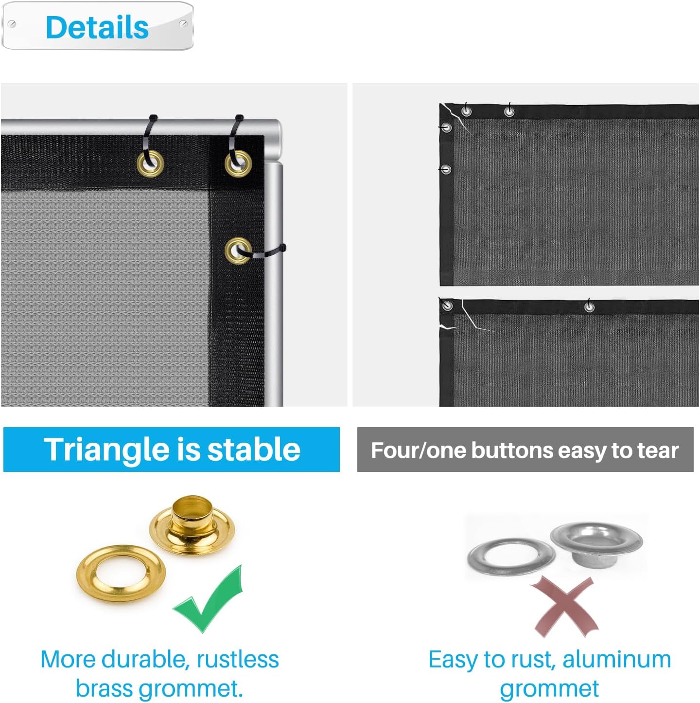 パティオ 8フィート x 50フィート フェンス プライバシースクリーン