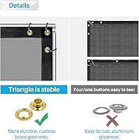 Vista 6 de Patio Rejilla de valla de privacidad de 6 x 40 pies, pantalla de malla con ojales de latón, malla de privacidad resistente, cercado temporal