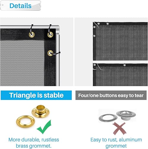Miniatura 6 de Patio Paradise - Rejilla para valla de privacidad gris de 4 x 6 pies, cubierta de valla resistente con ojales, paneles de malla para valla temporal