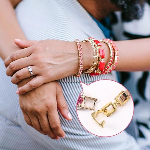 Miniatura 5 de CHANZET Extensores de pulsera con cierre de collar de oro, 6 piezas, cierres dorados y plateados para pulseras, cierres de collar y cierres, cierres