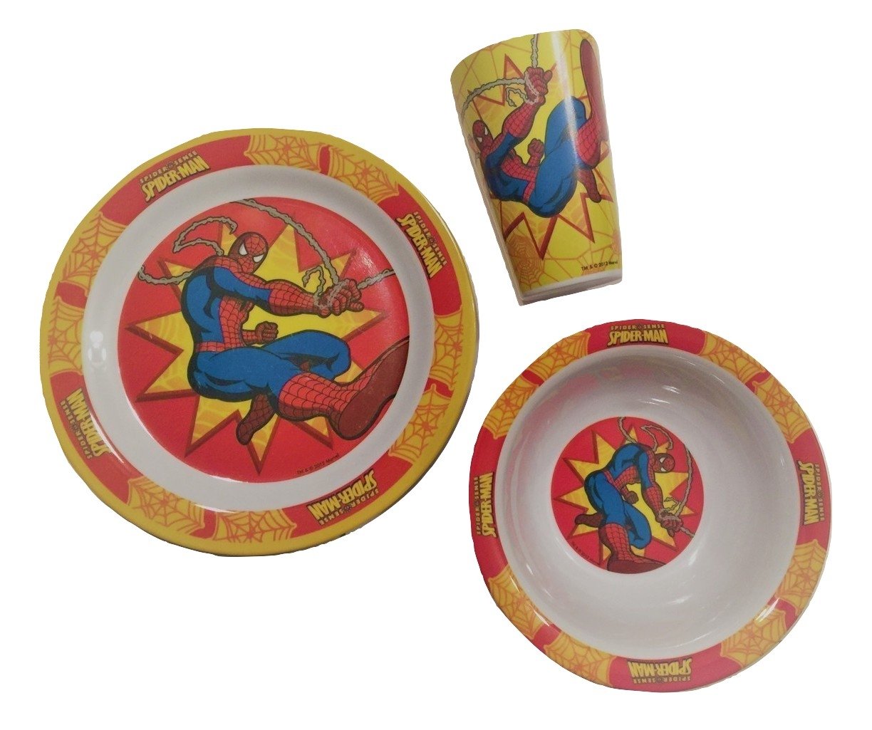 Spiderman Spidersense Melamine Tablesetting ~ Plate, Bowl, Cup (by KCARE)