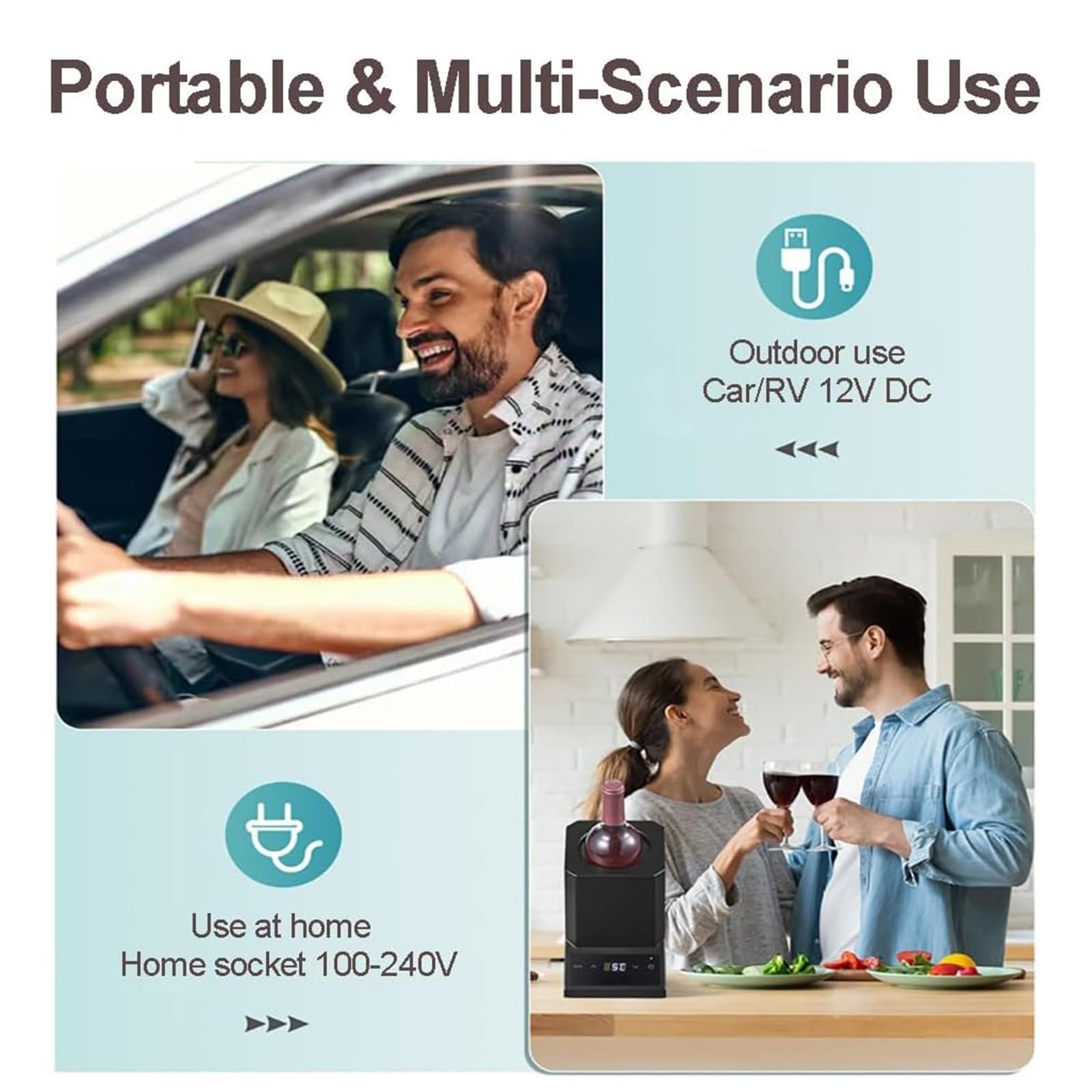 Enfriador Eléctrico De Vino, Enfriador De Una Sola Botella, con Control Digital De Temperatura (41-64 °F), Frío Durante 24 Horas, Bajo Nivel De Ruido, Ideal para Fiestas Y Regalos
