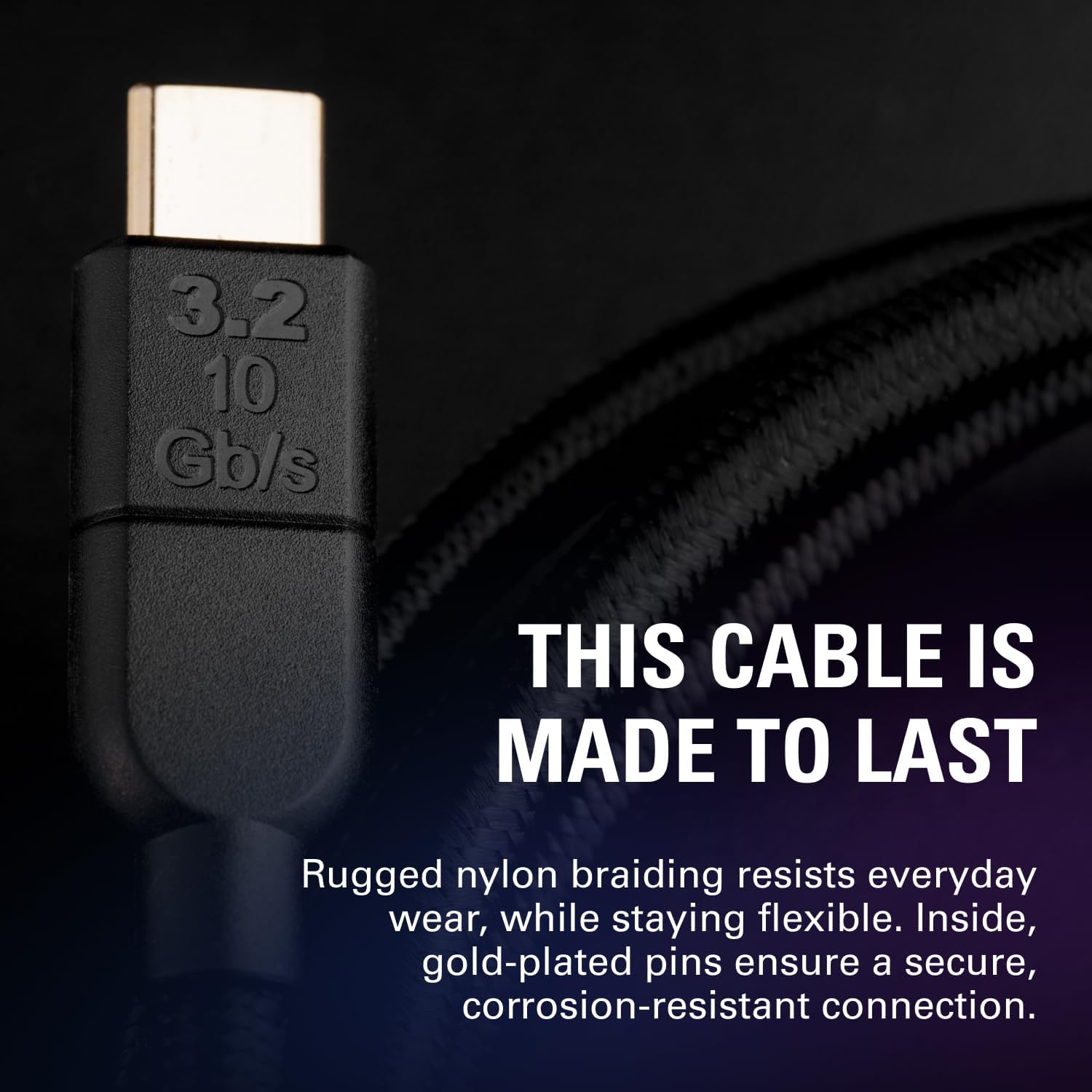 Elgato USB-C 3.2 C-to-C Cable – 10 Gb/s Data Transfer, 3 A Power Delivery, Gold-Plated Connectors, Rugged Nylon Braiding, 1.5 m/4.9 ft, Compatible with Mac, PC, Gaming Peripherals & More