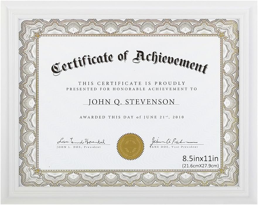 RPJC Solid Wood 8.5x11 Document or Certificate Frames and