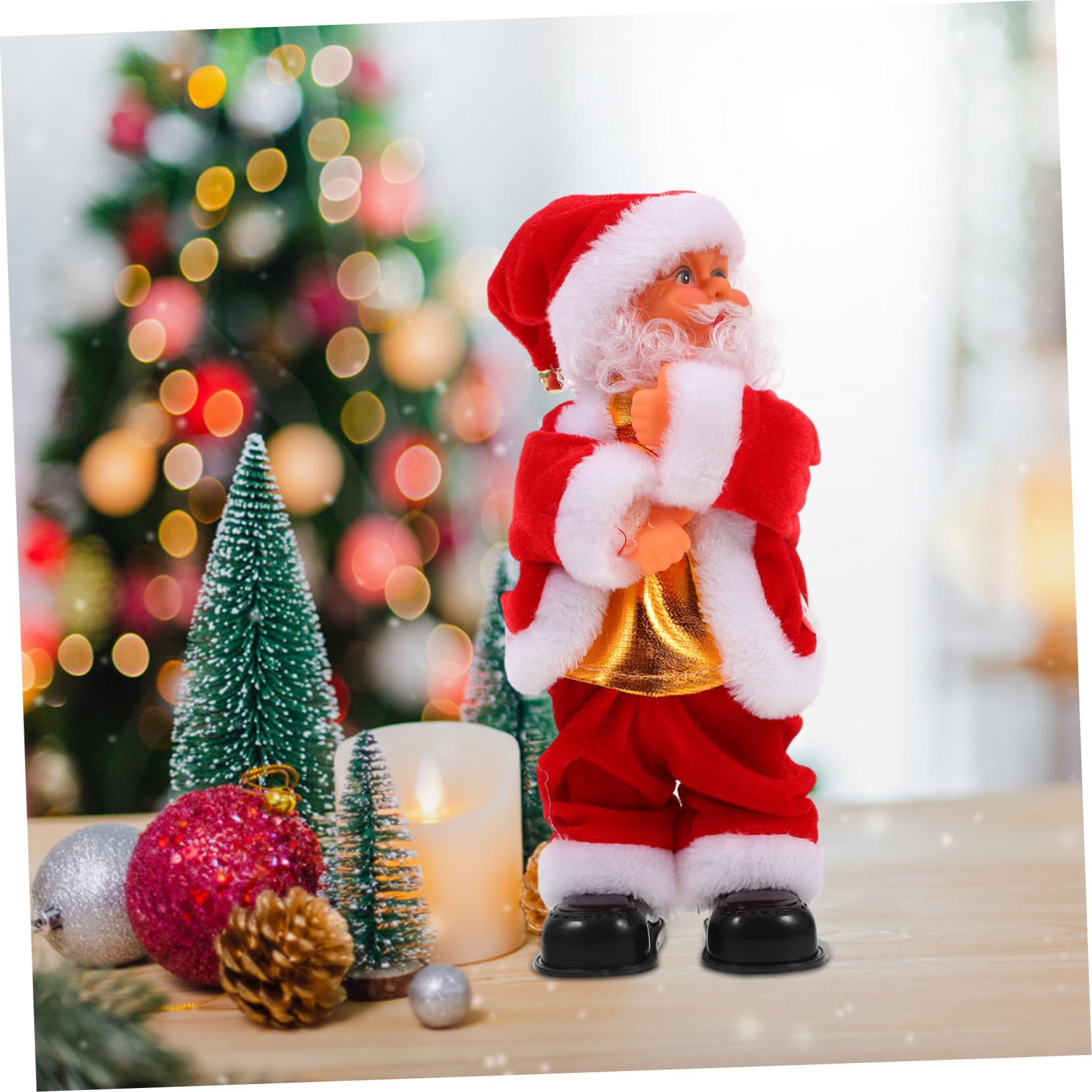 Muñeco Eléctrico Papá Noel Juguete para Fiestas de Navidad Regalo Divertido para Decoración Navideña Animada Muñeca Santa Claus para Festivo
