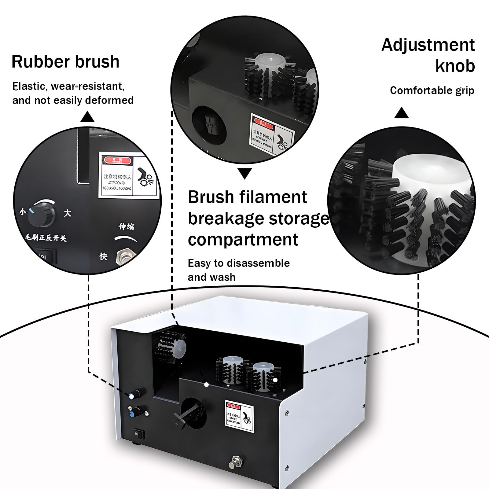 Macchina per intrecciare Cavi Automatica ad Alta velocità con 3 spazzole, Regolabile per Fili da 5-60 mm, spazzolatura Professionale della Treccia di schermatura, Torsione Pneumatic-110V