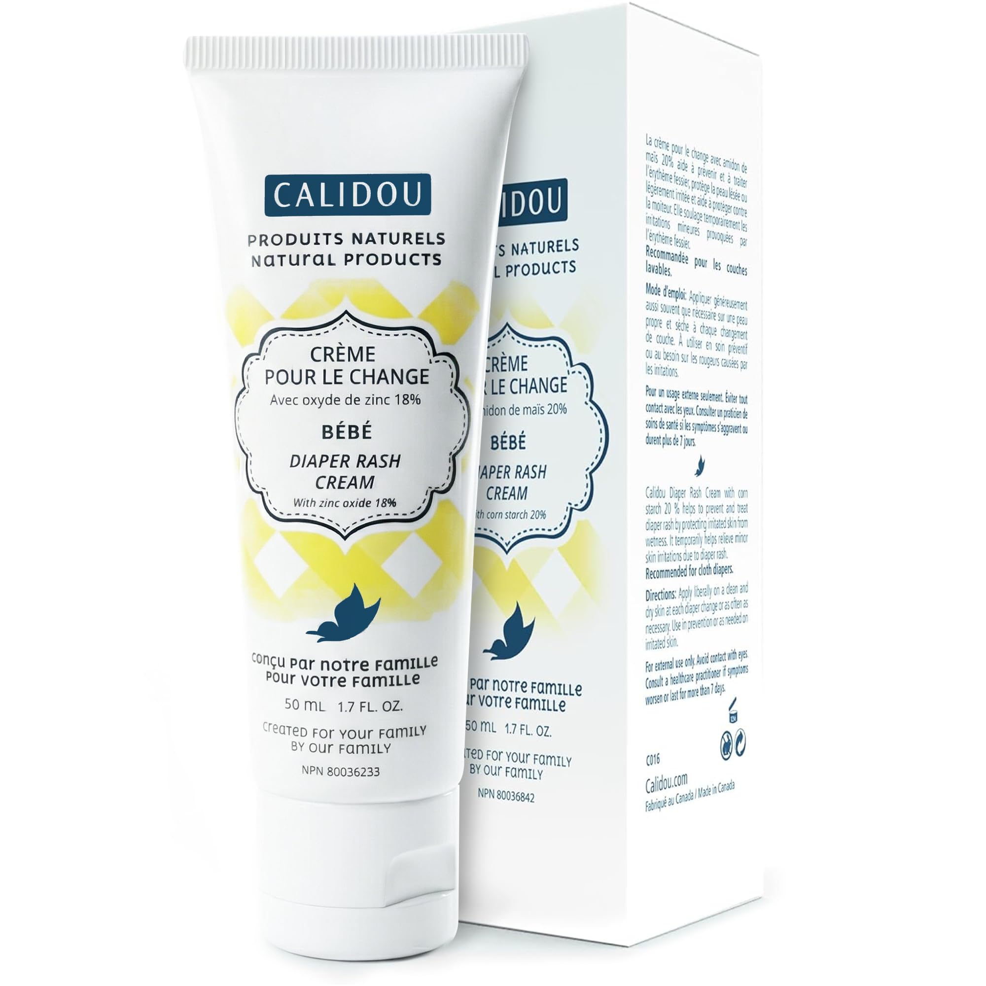 CALIDOU Baby Diaper Rash Cream with Zinc Oxide 18% Natural Formula