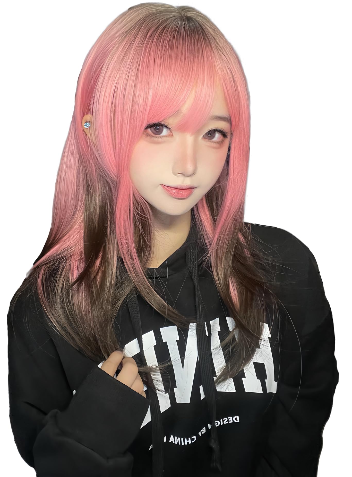 VALAN フルウィッグ グラデーション 人毛100％ フルウィッグ カール ストレート サラサラ グラデーションV