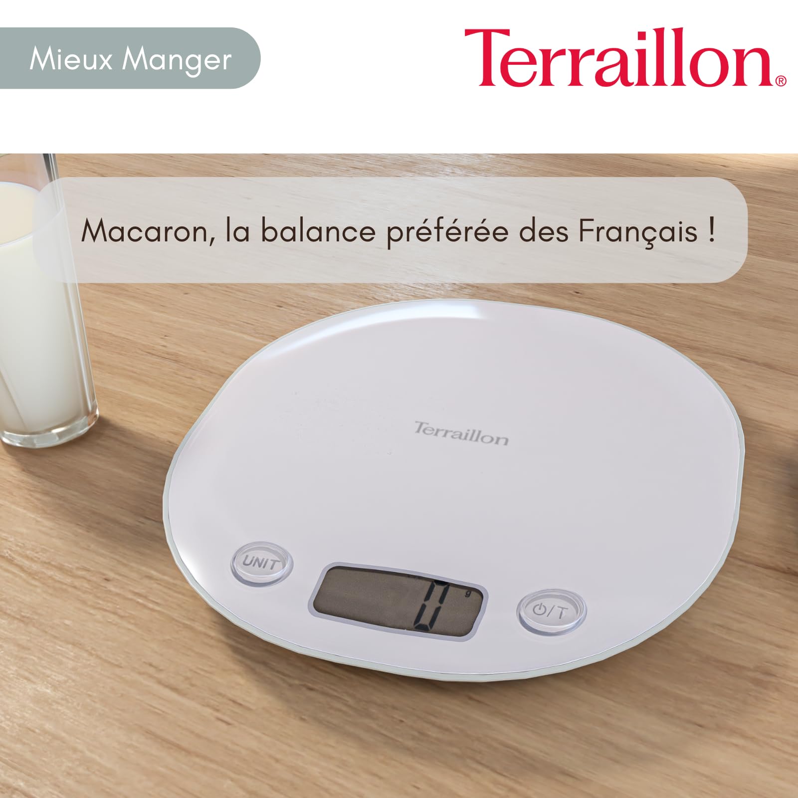 Balance De Cuisine Terraillon T205 Blanc Avec Plateau Et Bol – Occasion