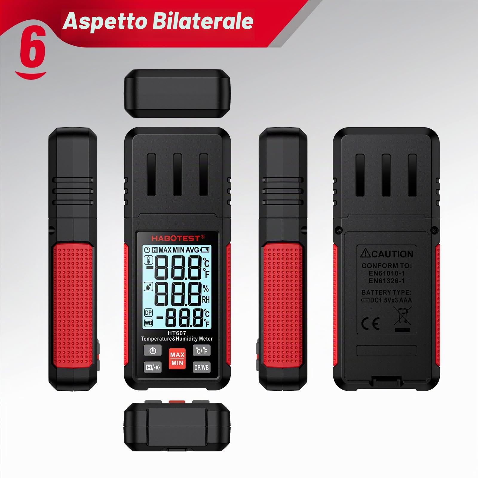 Habotest Misuratore di temperatura e umidità HT607