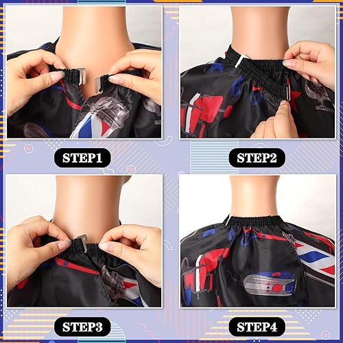 Miniatura 70 de FEBSNOW Capa de peluquero impermeable profesional para corte de cabello, cepillo para corte de pelo, verde militar, kit de peluquería para barba