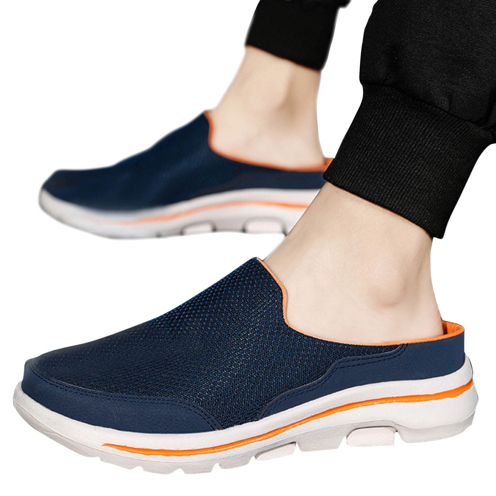 Garten-Clogs für Herren, Schlupfpantoletten, Sommer, Strand, Freizeitschuhe für Outdoor-Spaziergänge, atmungsaktiv, leicht, rückenfrei, orthopädische Netz-Hausschuhe mit Fußgewölbeunterstützung