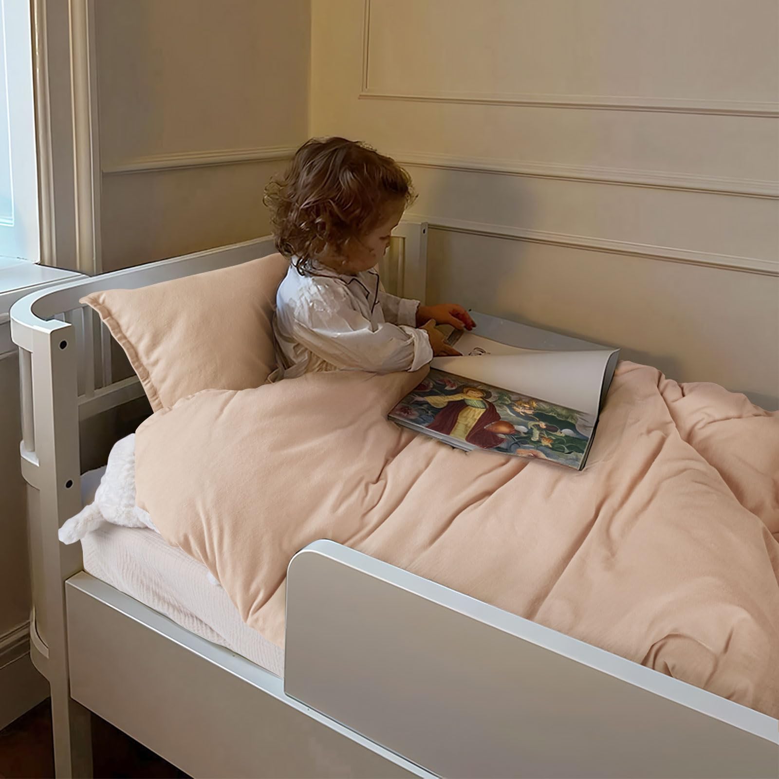 lulumoon Parure de lit pour enfant 100 x 135 : housse de couette 100 x 135 cm + taie d'oreiller 40 x 60 cm - Certifié Oeko-TEX 100 % coton - Parure de lit en jersey de qualité supérieure douce et