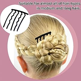 6 Piece Metal Hair Side Combs Hair Fork Clip Pins for Updo Bun, U Shape for Vintage Hairstyle Hair Accessories (4 Pins, 5 Pins)