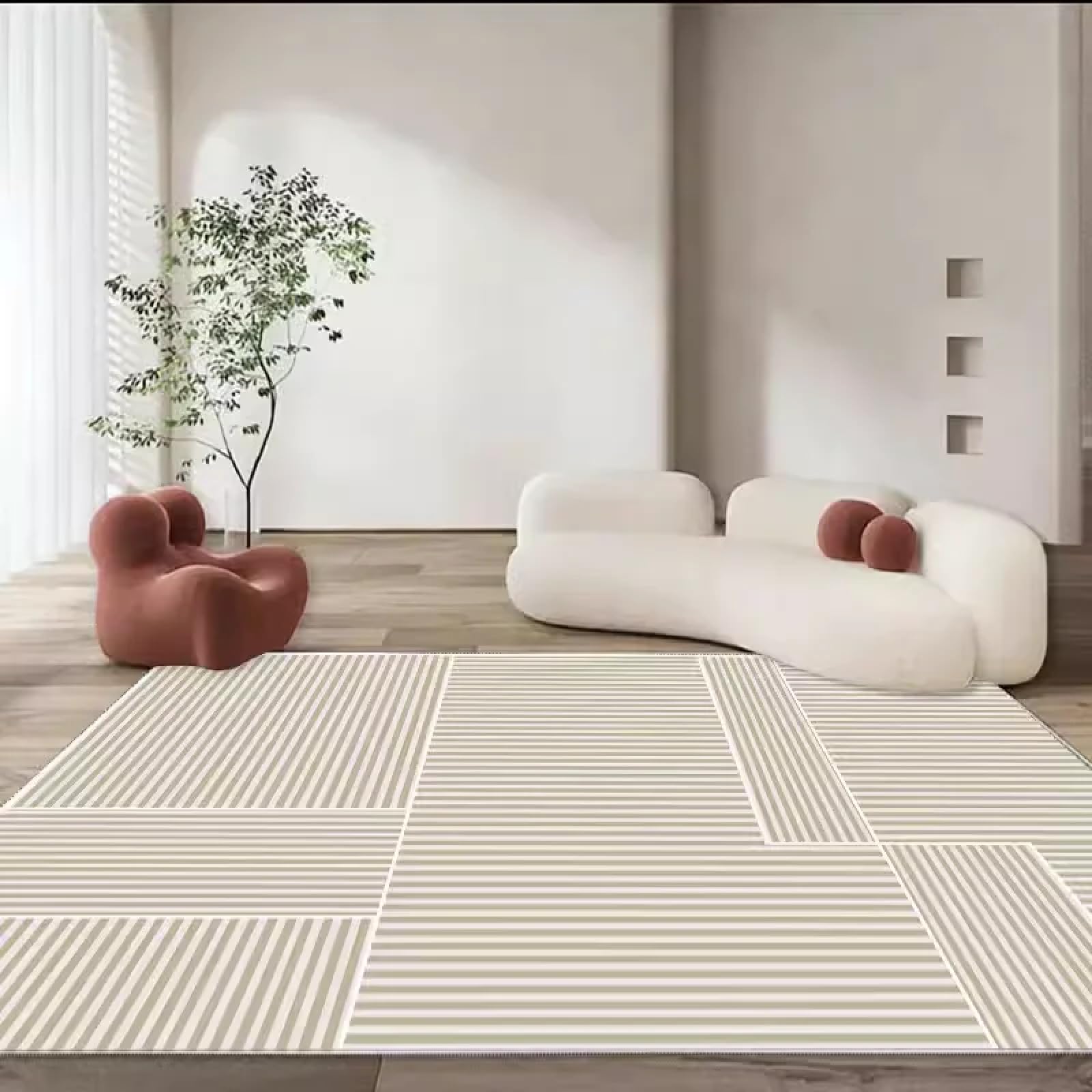 Tapis de salon luxueux et léger, style minimaliste chic