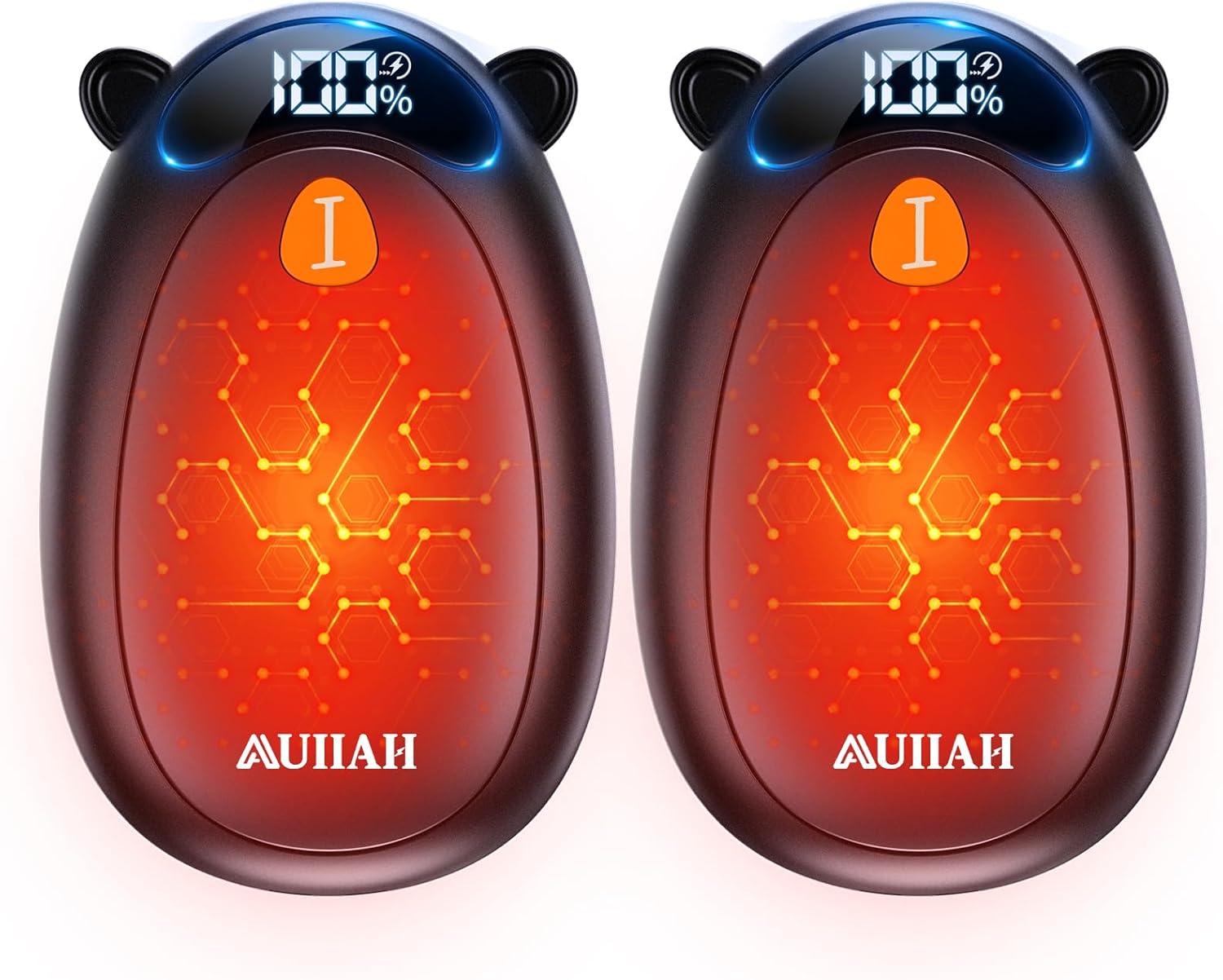 Rechargeable Hand Warmers with LED Display – 2-Pack for Christmas Gifts