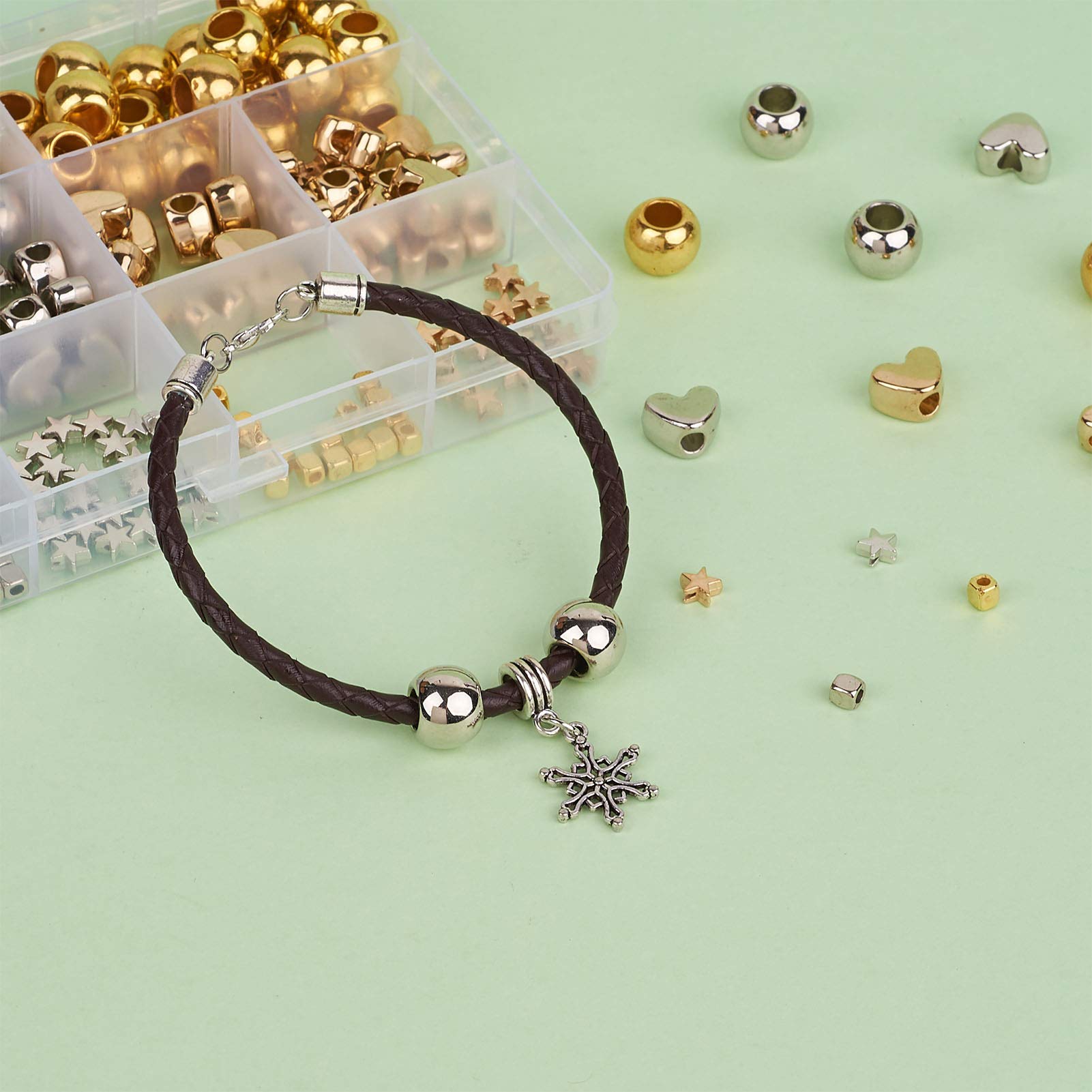 200 perline a forma di cuore, perline per bracciali