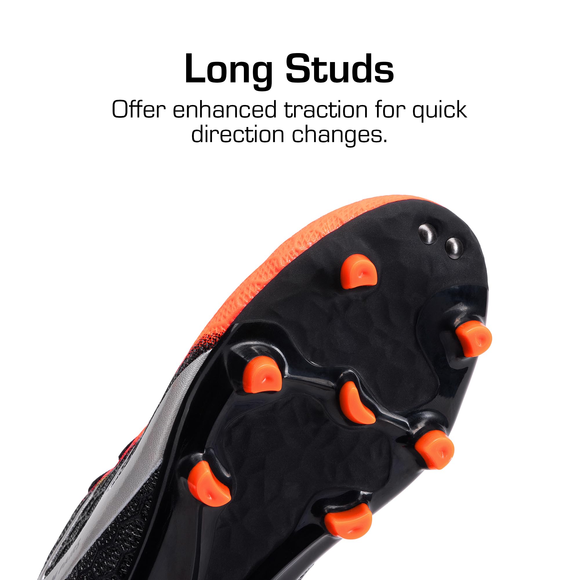 DREAM PAIRS Boys Girls Soccer Cleats Kids Firm Groud Football Toddler Youth Athletic Outdoor Training Shoes for Little/Big Kid,Size 10 Toddler,Black/Orange,KKUMSO2505