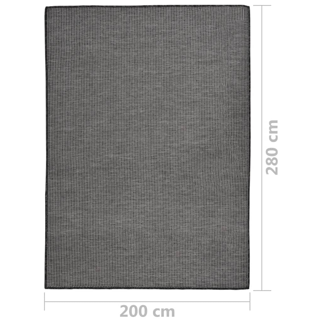 Tappeto Piatto 200x280 cm Grigio per Esterni