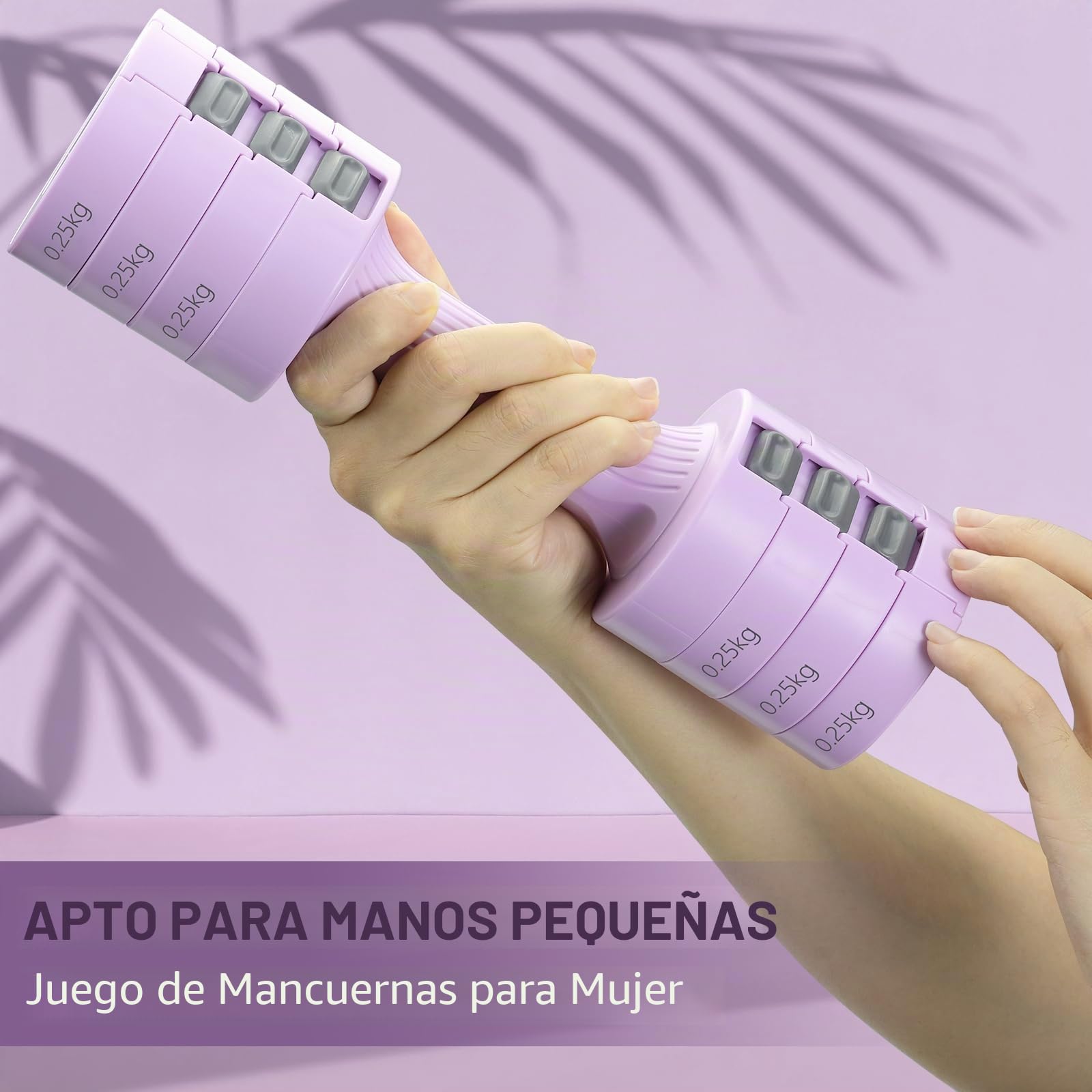 Sportneer Juego de mancuernas ajustables: cada una de 1 kg/1,5 kg/2 kg/2,5 kg (2 kg a 5 kg por par), juego de mancuernas 4 en 1 para mujer, pesas para mujer, par de mancuernas ajustables para gimnasio