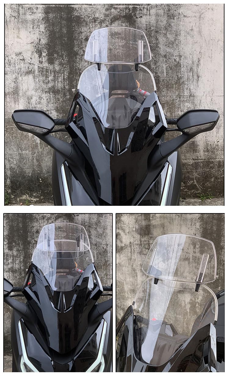 Deflettore Parabrezza Moto Spoiler Parabrezza per Moto per Suzuki Birdie 50, Deflettore Antivento per Parabrezza Deflettore d'Aria per Moto,L Transparent