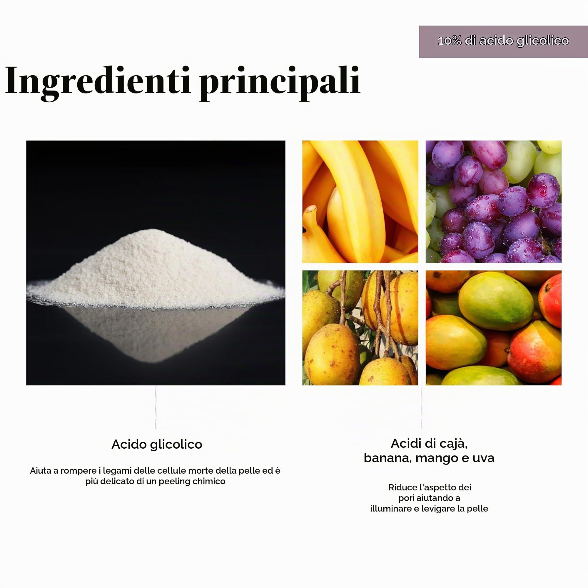 Intelligent Nutrients Trattamento Esfoliante Viso con Acido Glicolico e Alfa-Idrossiacidi della Frutta, Elimina le Impurità e Accelera il Turnover Cellulare, 30ml