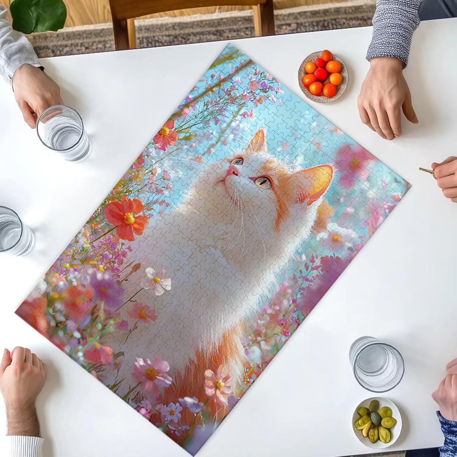 Puzzle dla dorosłych, 1000 sztuk, zwierzę kot, 1000 puzzli dla dorosłych, gra edukacyjna, 76 x 50 cm, odpowiednie do dekompresji i dekoracji ścian pokoju, prezenty j-168