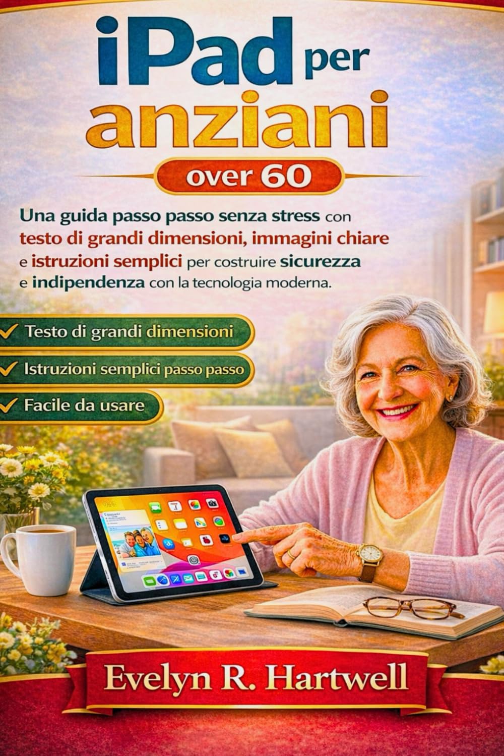 iPad per anziani over 60: Una guida passo passo senza stress con testo di grandi dimensioni, immagini chiare e istruzioni semplici per costruire sicurezza e indipendenza con la tecnologia moderna
