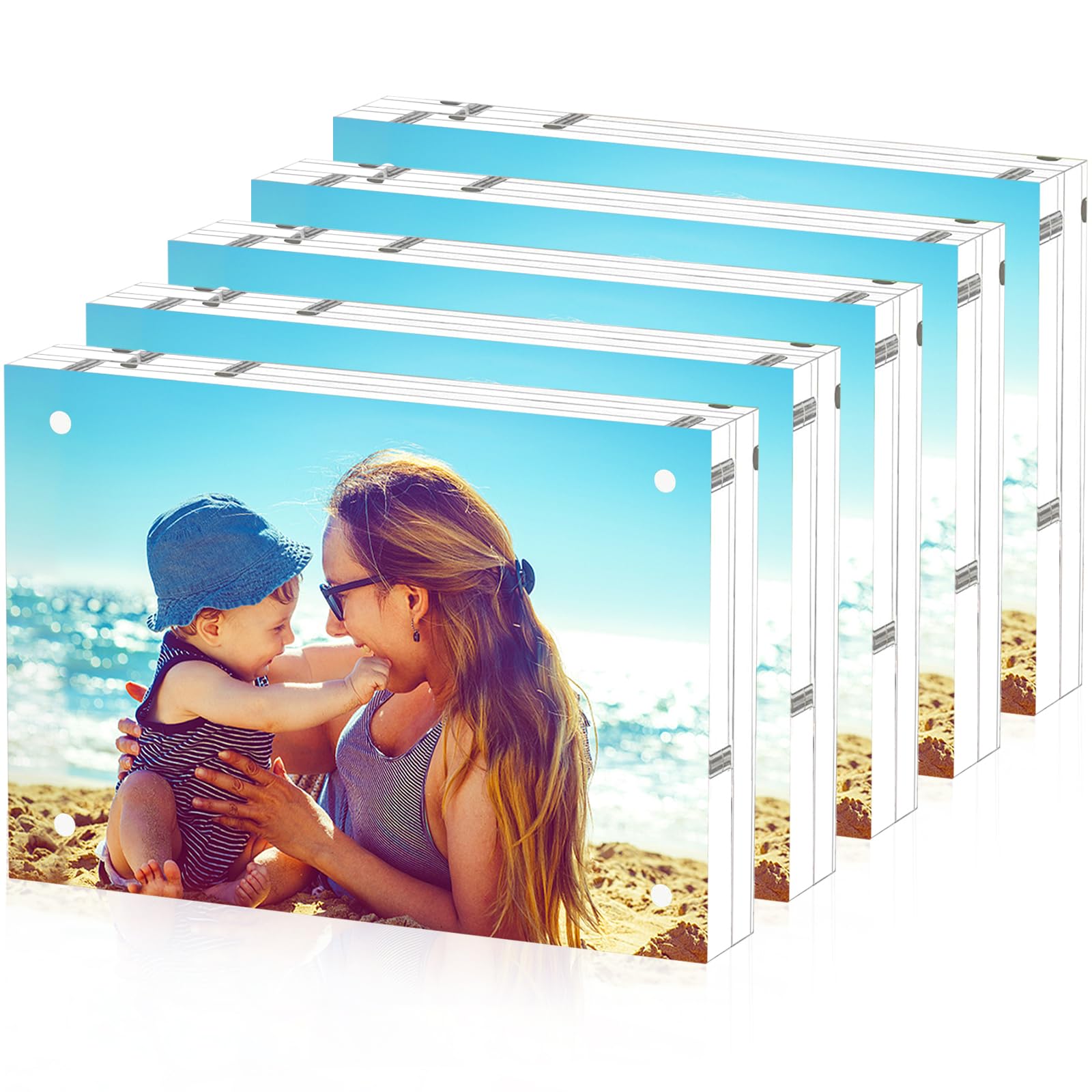 Photo 1 of HELPLEX Acrylic Picture Frames - 5 Pack, 3.5x5