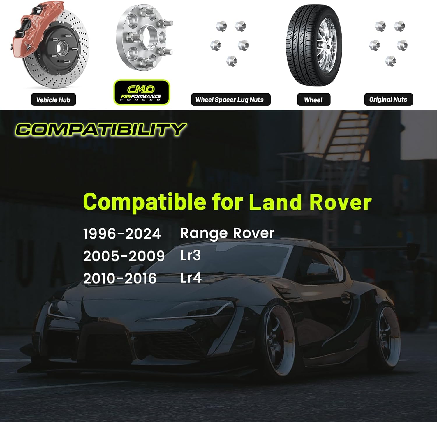 Customadeonly Forged 5x120 Wheel Spacers 38mm (1.5 Inch) Hubcentric 72.6mm Bore 14x1.5 Studs (2pcs) Compatible for Range Rover 1996–2018, LR3 2005–2009, LR4 2010–2016