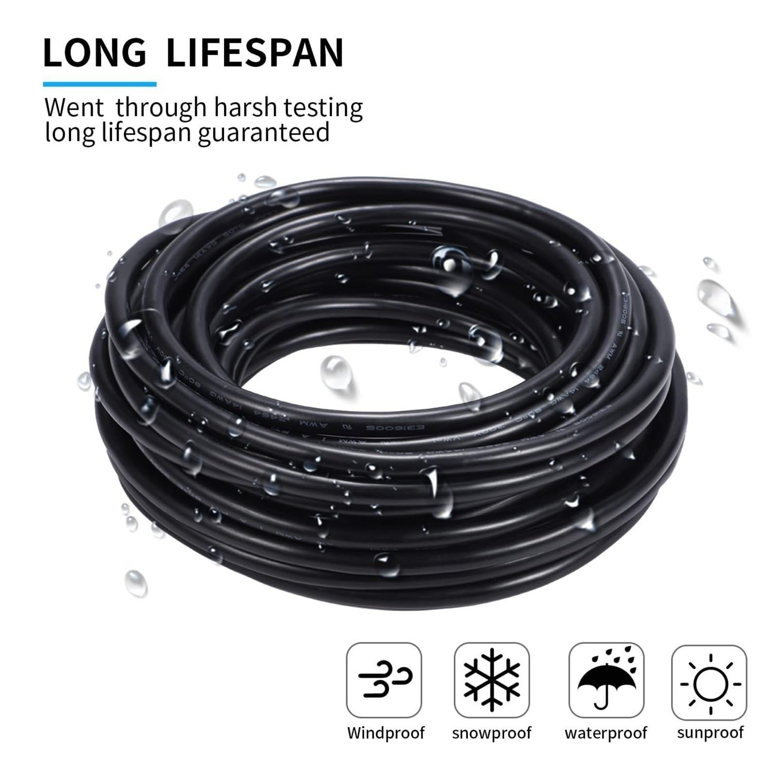 Ekranowany kabel alarmowy, 6-żyłowy kabel miedziany ekranowany RVVSP 14-20 AWG, czarny(100ft,0.5mm²)