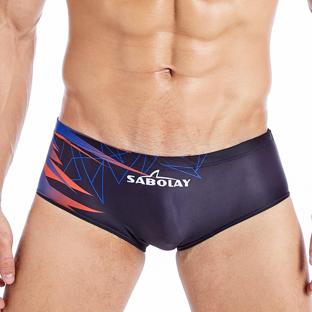 SABOLAY Mens Swimming Briefs Swim Trunks Black Racer Swimwear Beach Shorts Underwear