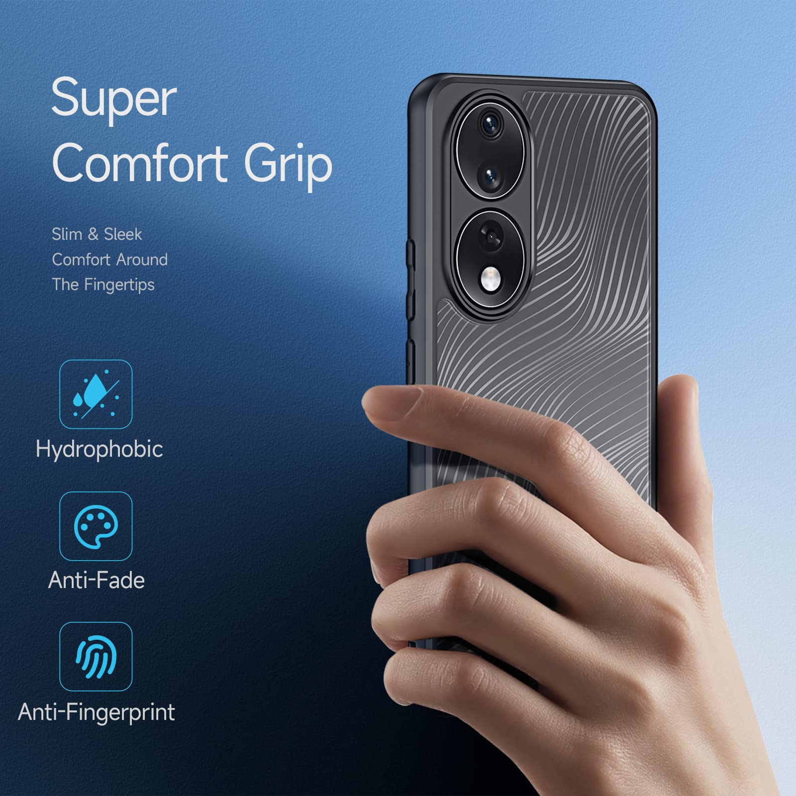 Armor Cover Trasparente Per Honor 90 – Custodia Rigida PC + TPU Morbido, Paraurti Antiurto, Nero - 2