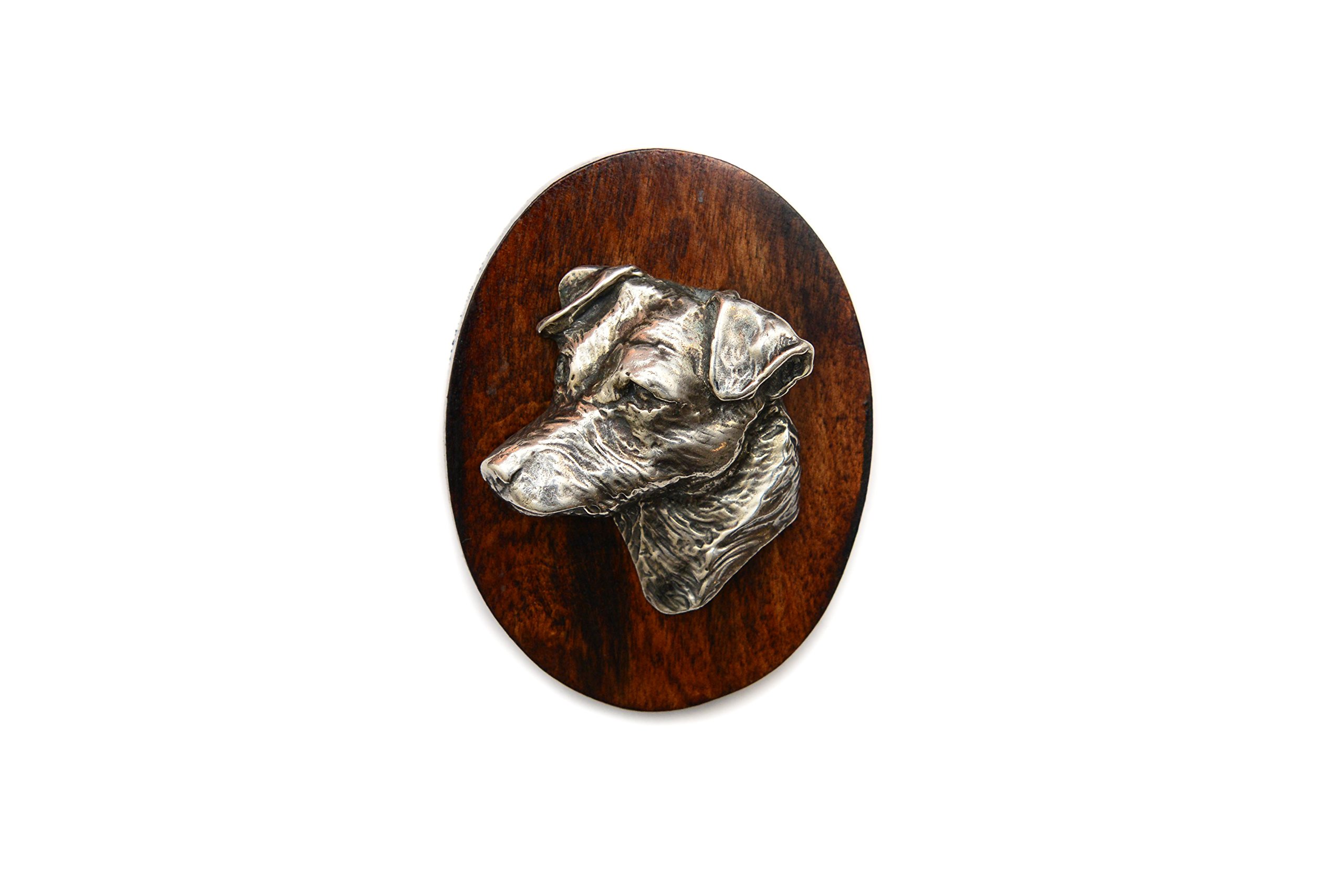 Art-Dog Dog Show Ring Clip Number Holder - Brooch with Clip Dog Show Exhibit Number Holder - Handmade Dog Show Accessory – Dog Tag Clip 7x5cm – Jack Russell Terrier — image 1