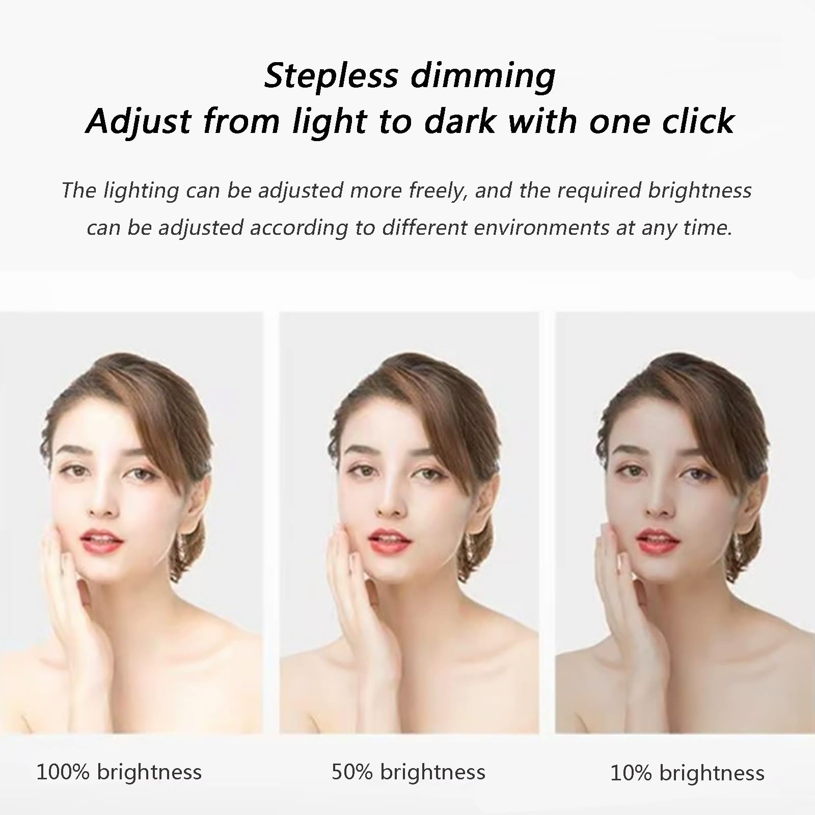 Specchio da bagno intelligente con luce anti-appannamento, trucco, attenuazione continua, interruttore tattile, ad alta definizione, montaggio a parete