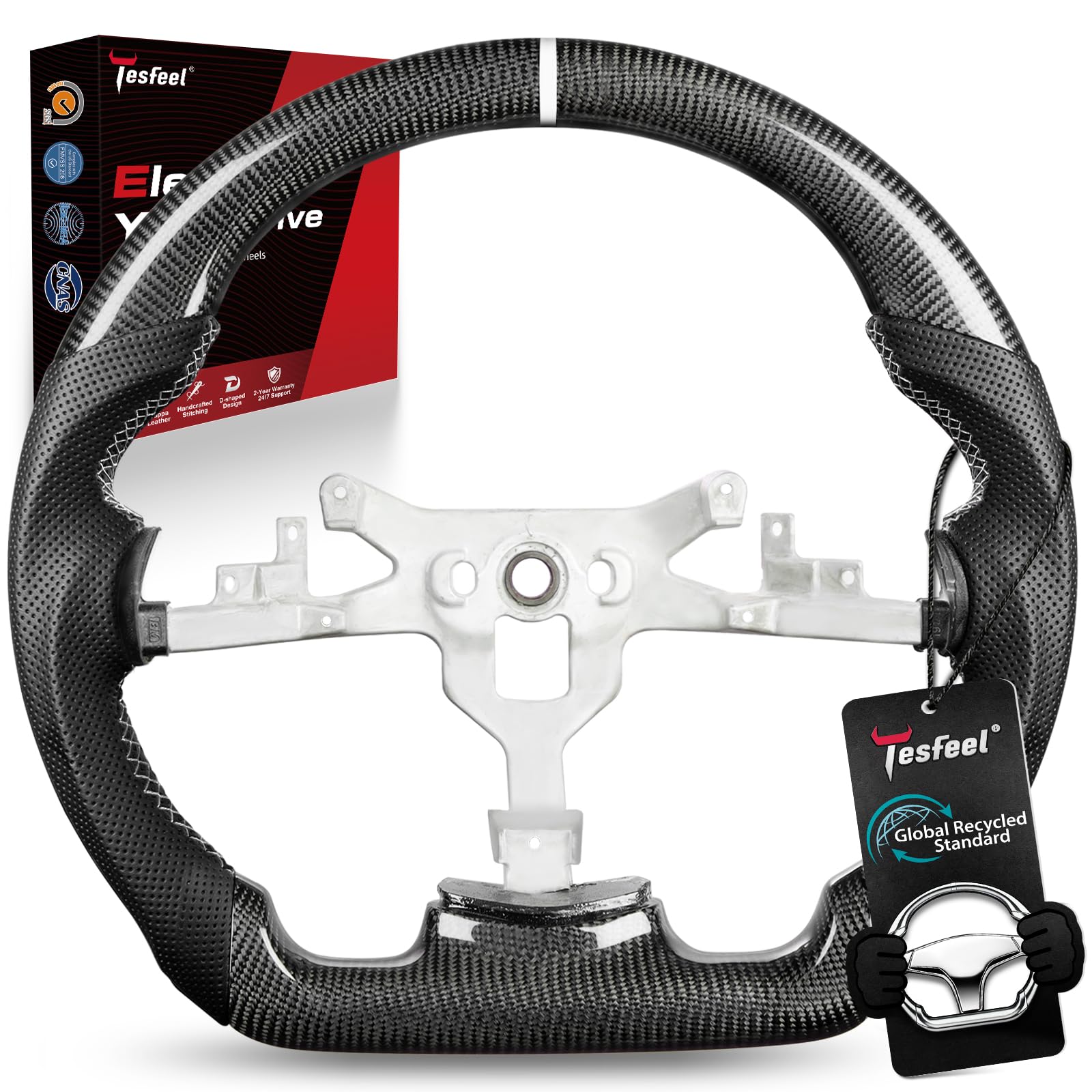 Steering Wheel for Chevy Corvette C6 2006-2011,Real 3K Carbon Fiber