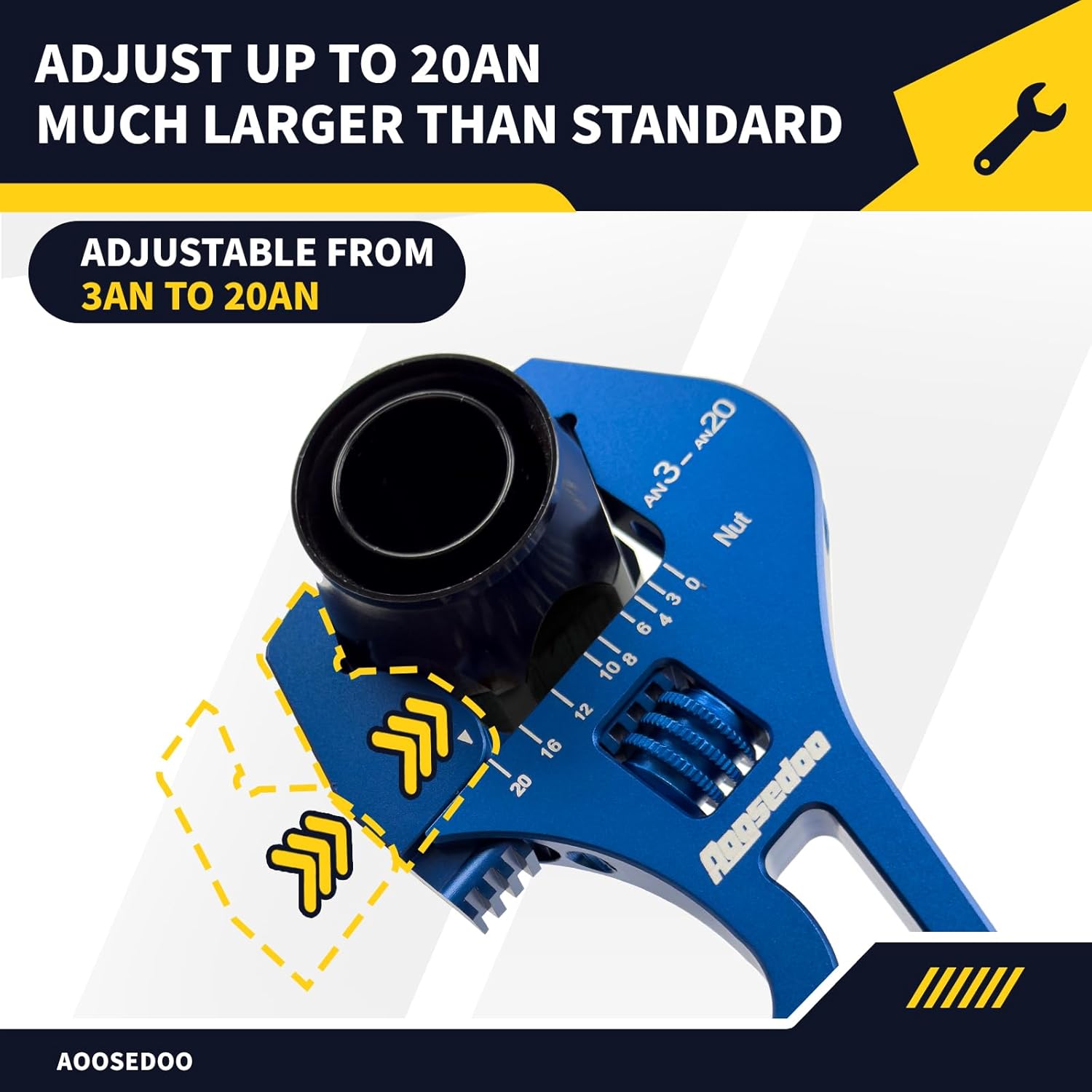 3AN-20AN Wrench Set Blue bundled with Nylon Vise Jaw Pad