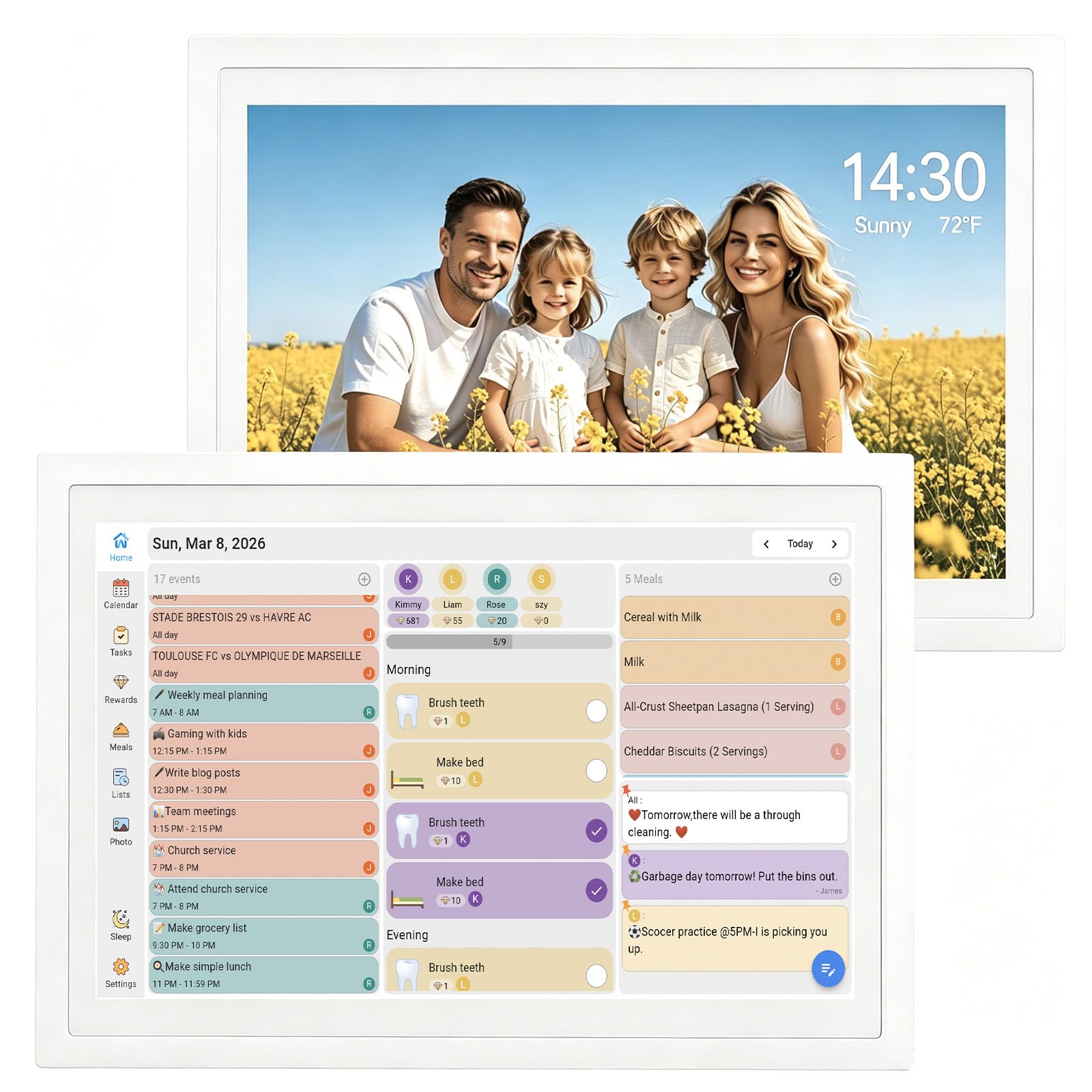 TIKVITO 10.1-Inch Digital Calendar Wall Planner