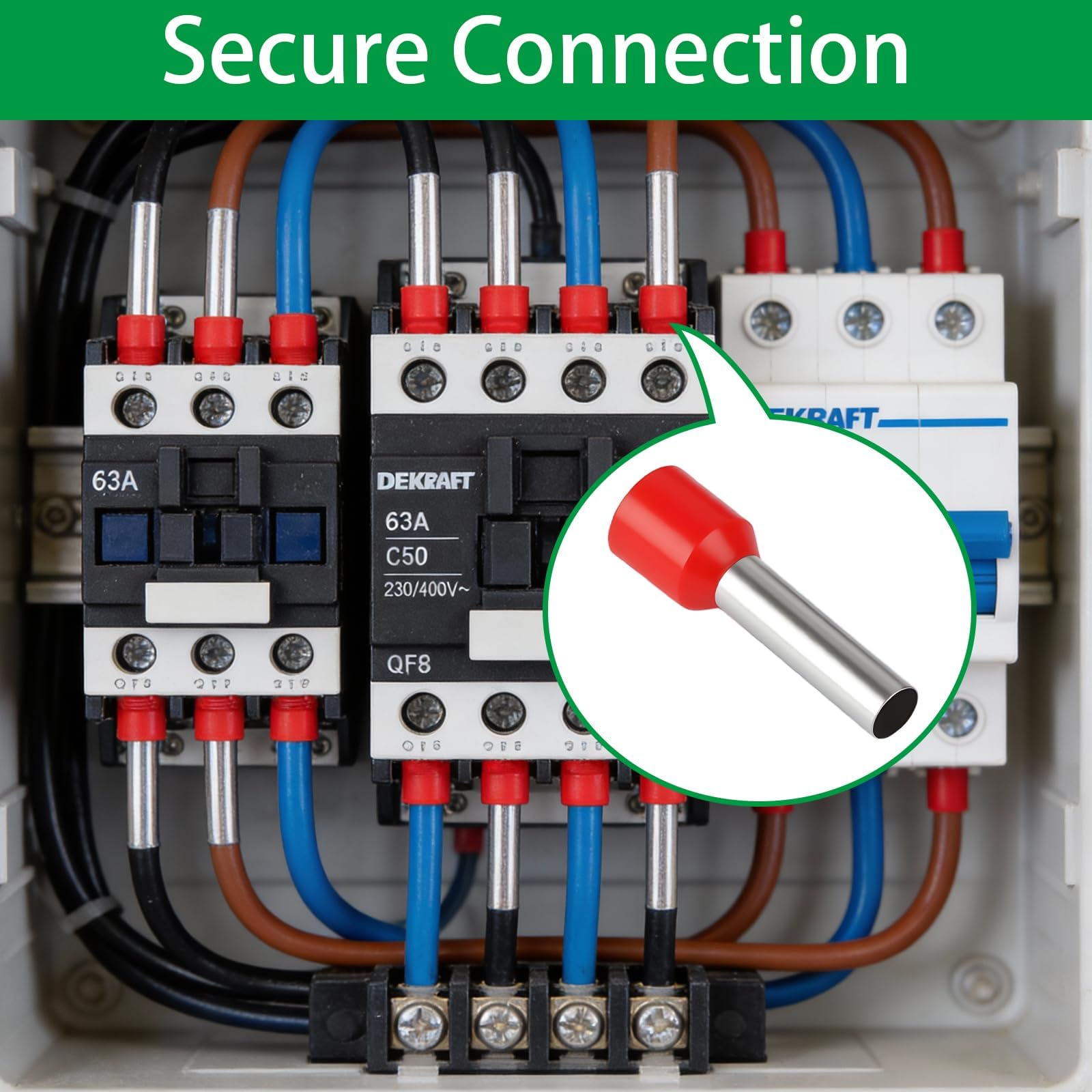 200 Pièces Embouts de Sertissage 10 mm², Cosse Electrique a Sertir rouges, Cosses Electriques a Sertirs, Embout de Cablage, Connecteurs à sertir pour extrémités de câbles, connecteurs à embout