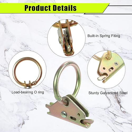 Miniatura 3 de Paquete de 20 anclajes de amarre de acero con junta tórica para sistema de amarre de remolque, accesorios de riel E para asegurar la carga en