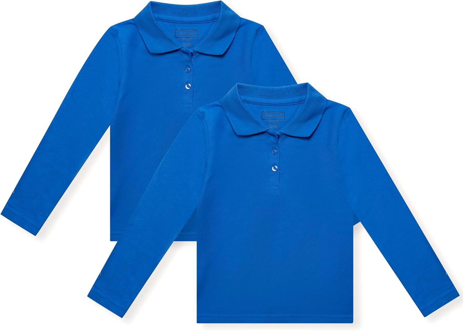 INGEAR Girls Long Sleeve Polo Shirt for School Uniform, Golf or Casual Wear, Performance Polo Shirts for Girls 2PK INGEAR Girls Long Sleeve Polo Shirt for School Uniform, Golf or Casual Wear, Performance Polo Shirts for Girls 2PK